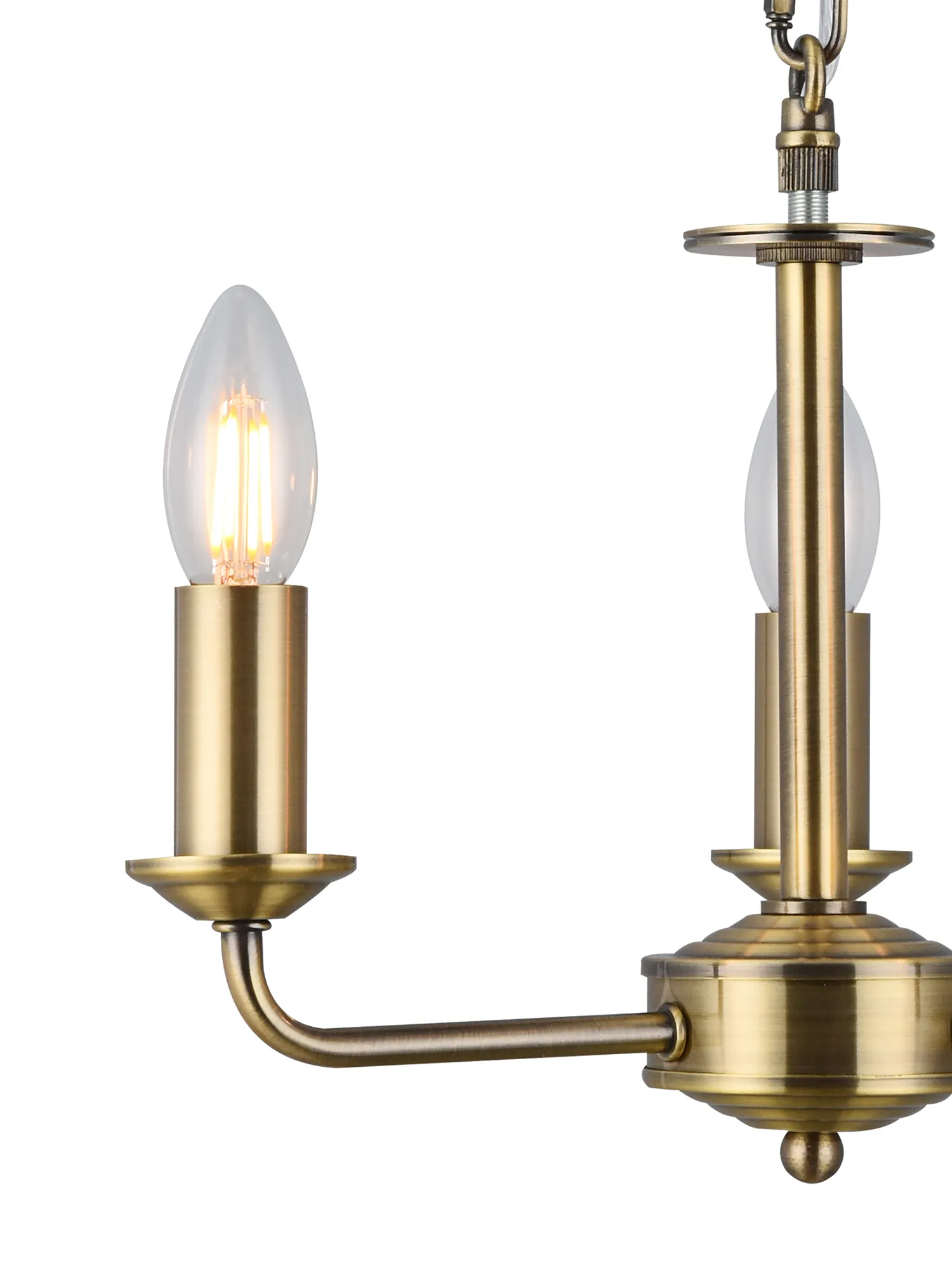 Banyan 45cm 3 Light Pendant Antique Brass; Grey DK0030  Deco Banyan AB GR